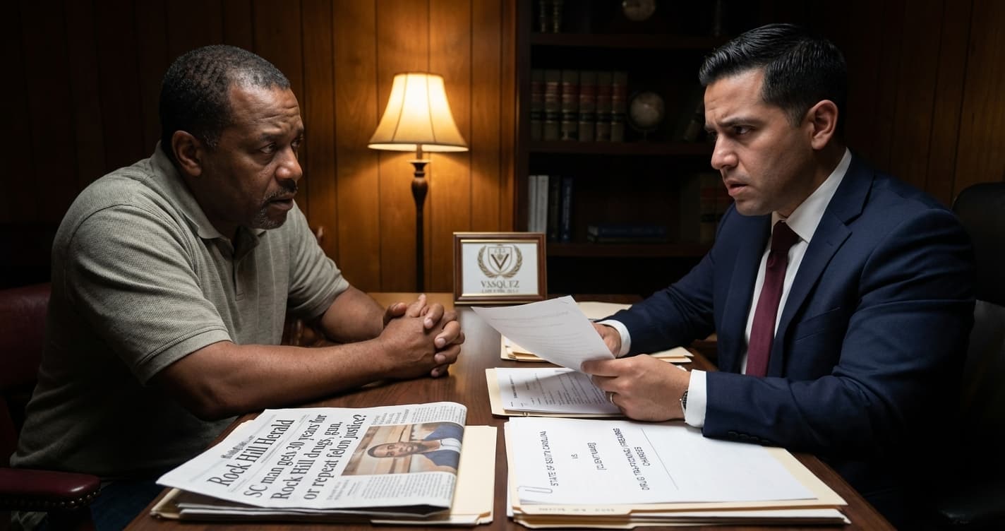 SC Man Gets 30 Years for Rock Hill Drugs, Gun: Legal Implications