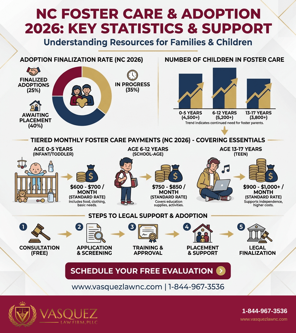 Infografía 1 para Cuidado de Crianza en Carolina del Norte: Lo Esencial para Padres en Raleigh en 2026