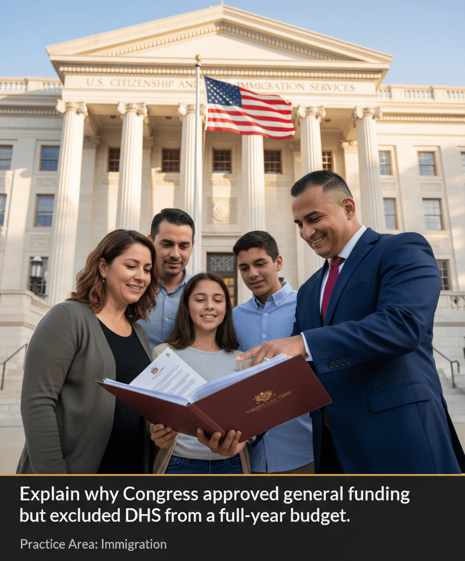 Explain why Congress approved general funding but excluded DHS from a full-year budget