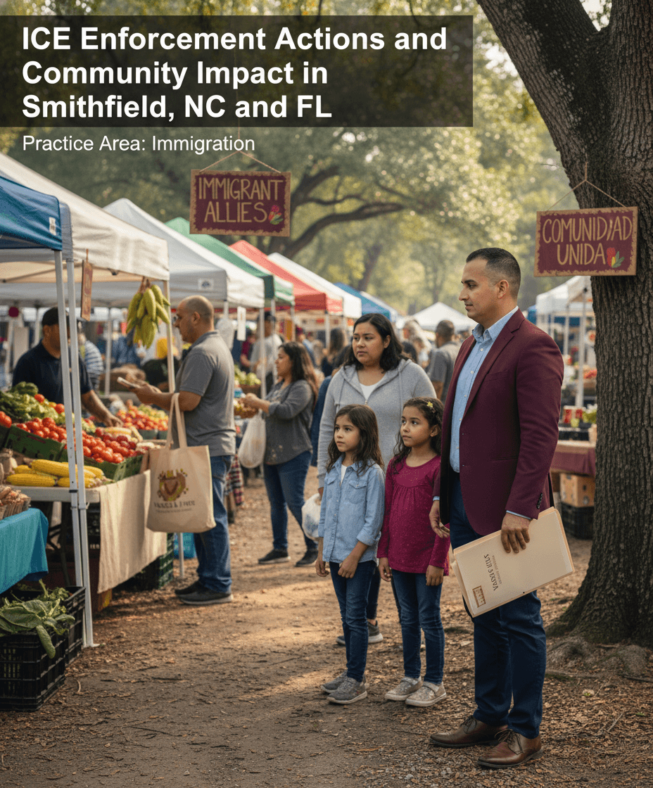 ICE Enforcement Actions and Community Impact in Smithfield, NC and FL