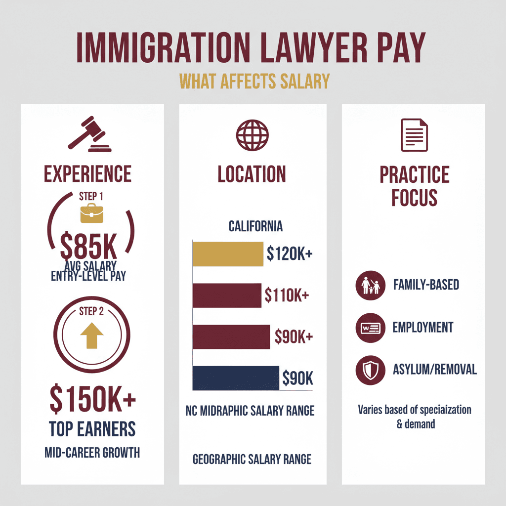 Key Statistics and Data for How much does an immigration lawyer make? Salary guide
