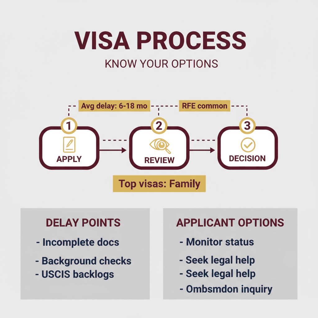 Estadísticas Clave y Datos para Qué Hacer Cuando Su Visa Se Retrasa y Cómo un Abogado Puede Ayudar