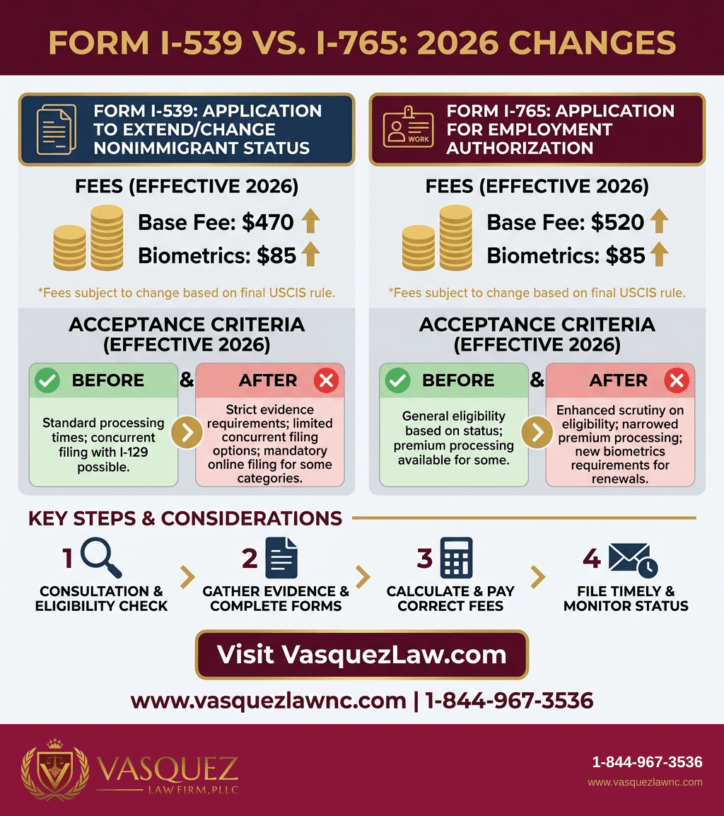 Línea de Tiempo del Proceso para ¿Cómo le afectan los cambios en los Formularios I-539 e I-765 de USCIS en 2026?