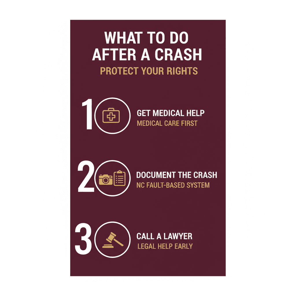 Estadísticas Clave y Datos para Qué Hacer Después de un Accidente en NC y Cómo un Abogado de Lesiones Puede Ayudar