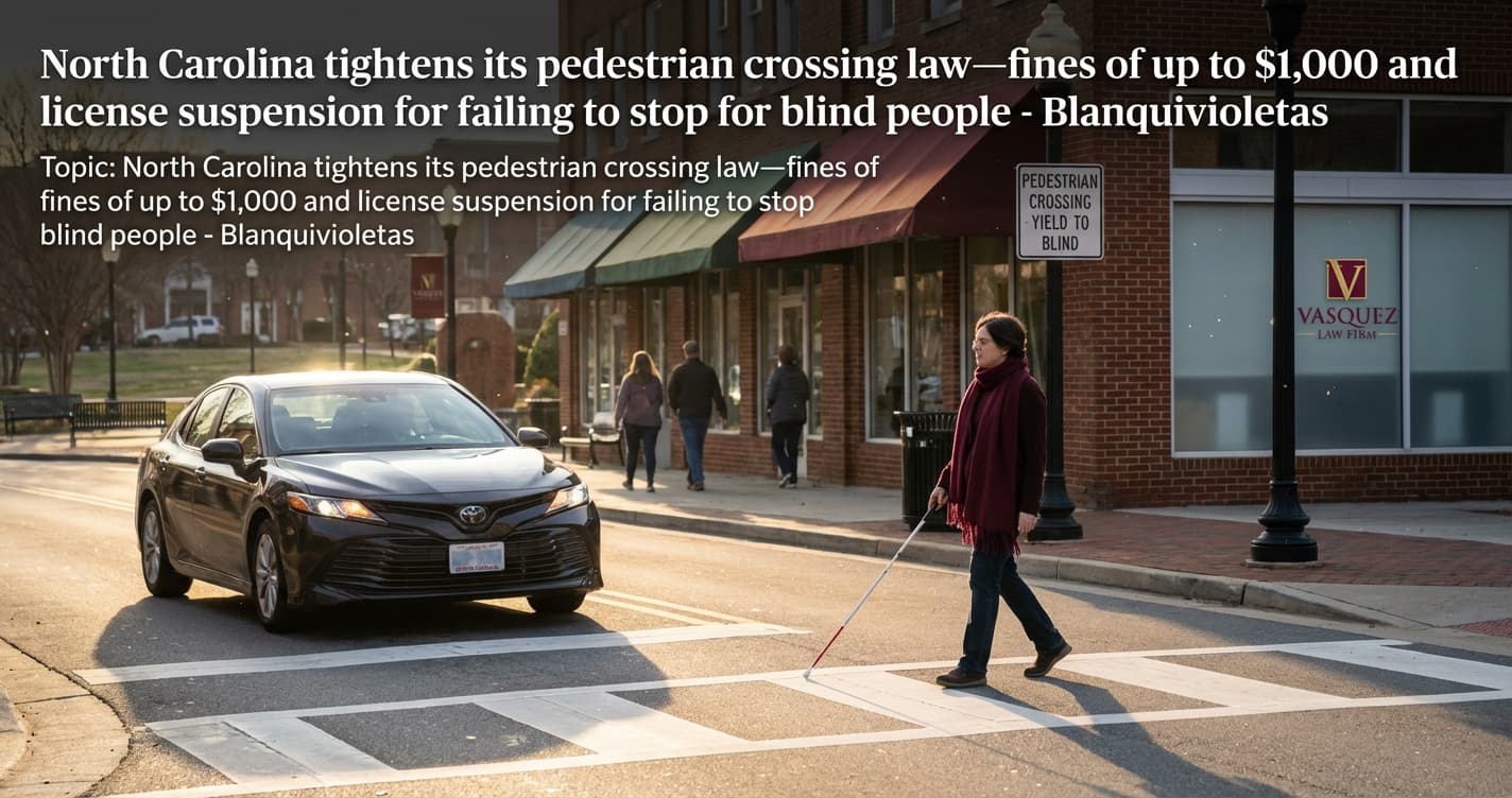 North Carolina Tightens Pedestrian Crossing Law: Fines and License Suspension