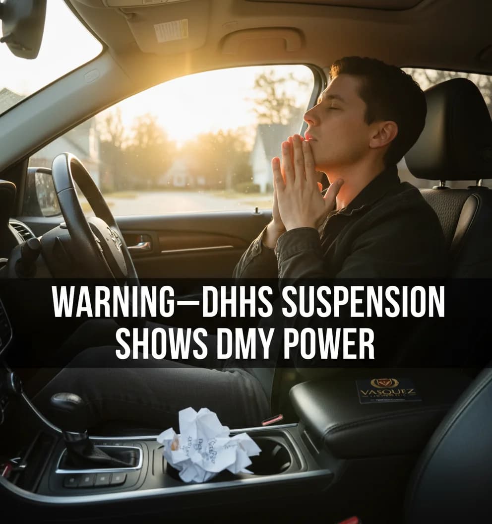 Infografía 2 para Cómo una Suspensión del DHHS Muestra el Poder del DMV Sobre Su Licencia en NC