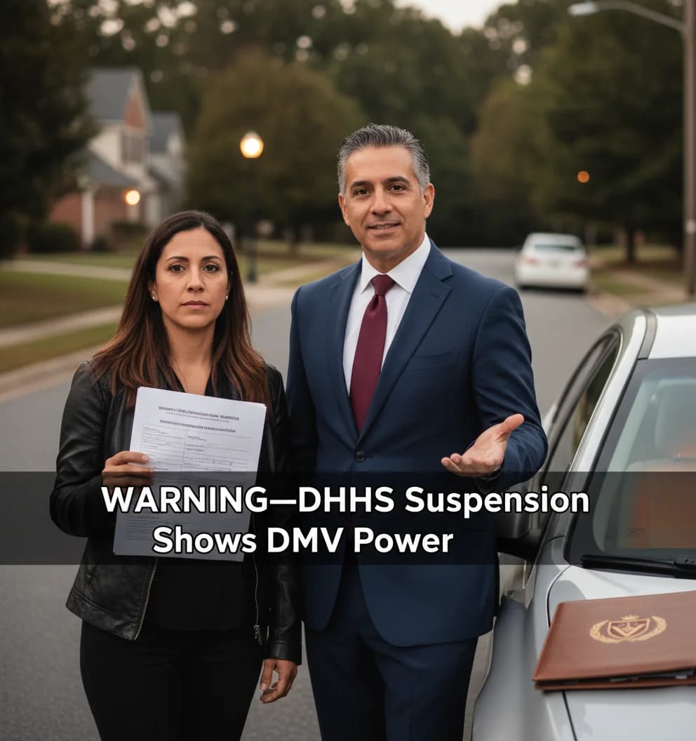 Cómo una Suspensión del DHHS Muestra el Poder del DMV Sobre Su Licencia en NC