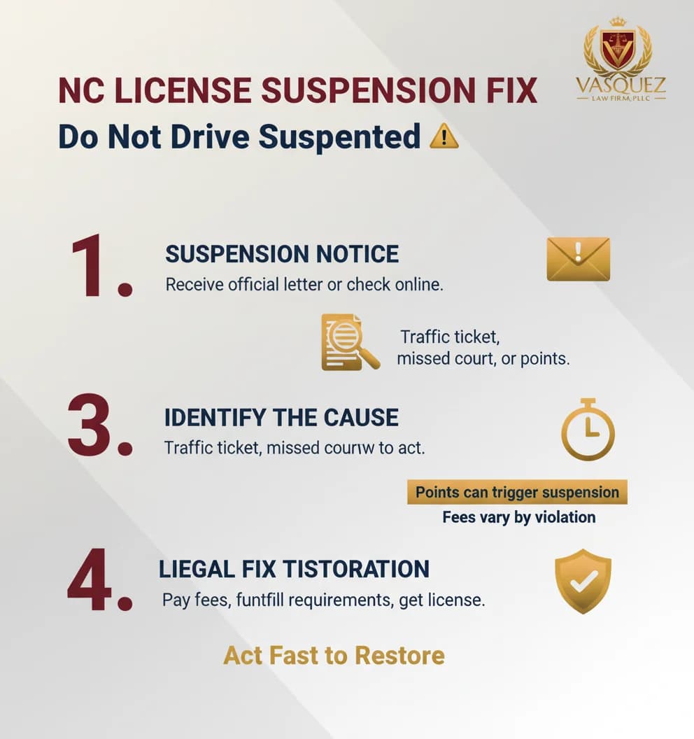 Infografía 1 para Por Qué los Abogados Suspendidos Son una Señal de Alerta para Casos de Multas de Tráfico en NC