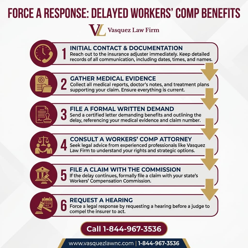 Visual Guide 1 for WorkCover Claim Delays: What to Do in North Carolina in 2026