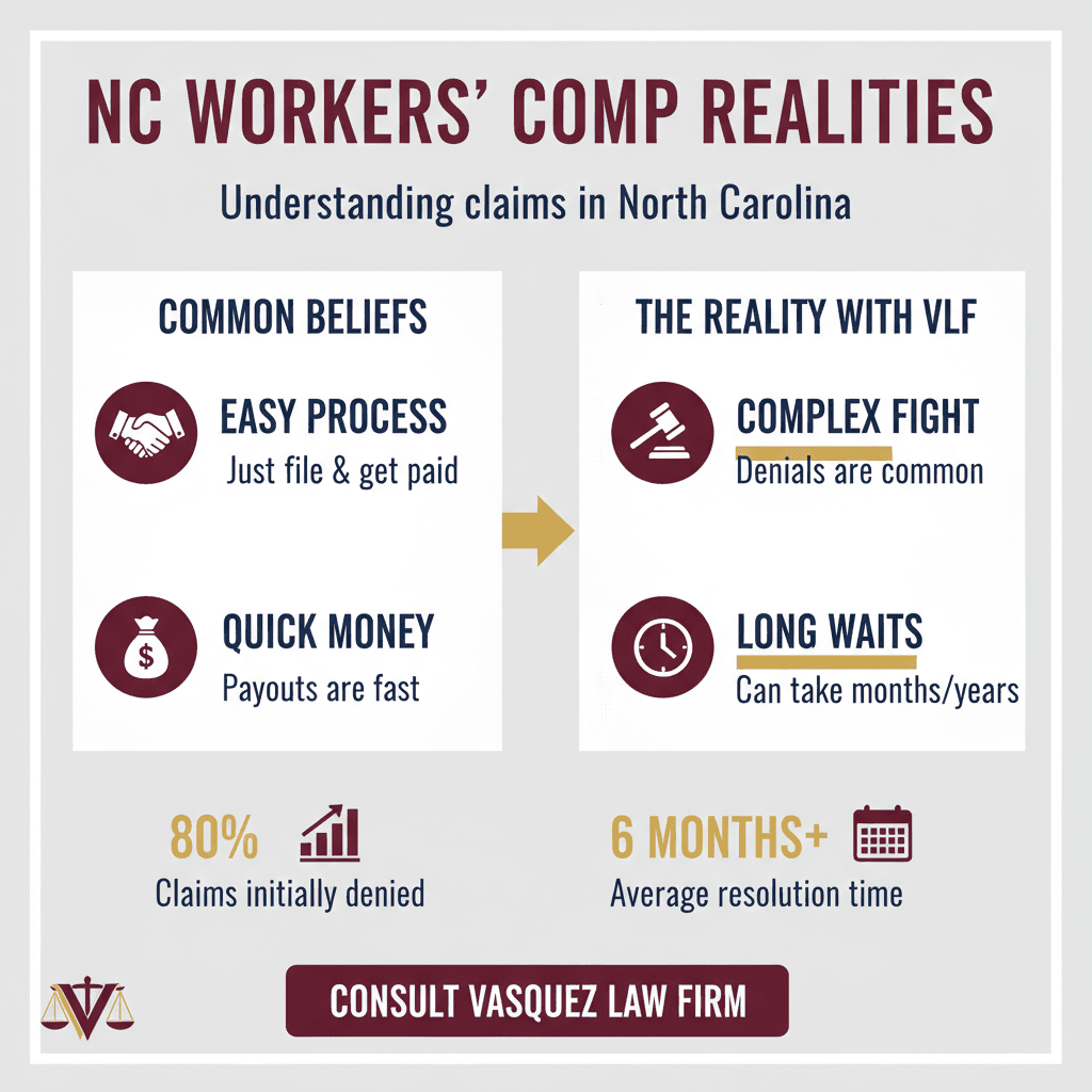 Línea de Tiempo del Proceso para Guía de Compensación para Trabajadores en Charlotte NC
